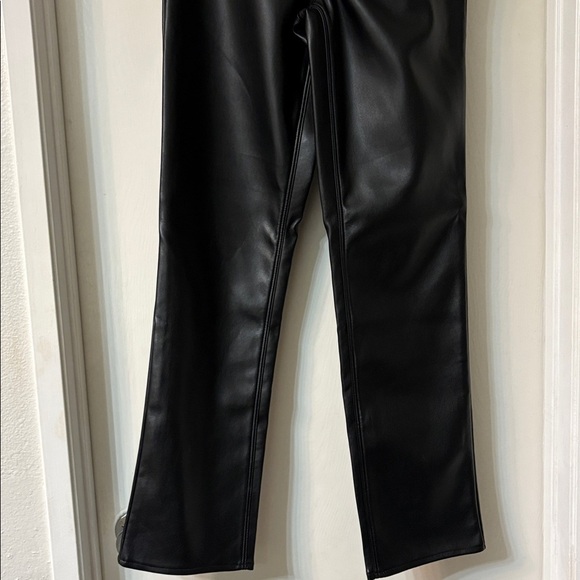 Good American Black Leather-Style Trousers - Picture 2 of 4